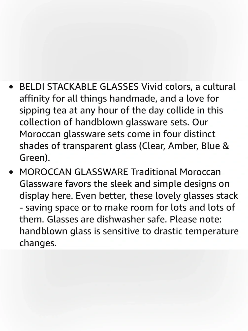 Verve Culture Beldi Moroccan Glassware Stackable Glasses - Set of 5